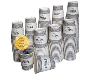 Easy Drinkz hot cold fresh and tasty Gobelets jetables Café 200 ml (7 Oz) Gobelets à café jetables en carton pour café, thé, eau, boissons chaudes et froides, verres à café à emporter