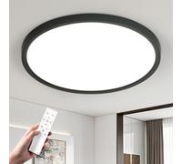 EASY EAGLE Plafonnier LED Dimmable avec Télécommande 40CM, Noir | 3000K-6500K Rond IP44 Étanche Luminaire 4800LM Mince Lampe Plafond Moderne pour Cuisine Salon Chambre Couloir