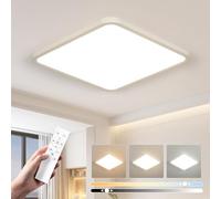 EASY EAGLE Plafonnier LED Dimmable avec Télécommande, 50CM 52W Blanc | 3000K-6500K Lampe Plafond Moderne, IP44 Luminaire Plafonnier Carré pour Salon Salle de Bain Cuisine Salon Chambre Bureau