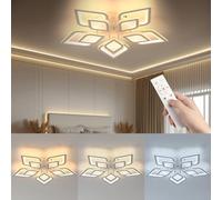 EASY EAGLE Plafonnier LED Moderne: 48W Lampe de Plafond Dimmable avec Télécommande 3000K-6500K, 61CM Luminaire Plafonnier pour Salon, Chambre, Salle à Manger, Cuisine, 4800LM