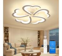 EASY EAGLE Plafonnier LED Moderne: 48W Lampe de Plafond Dimmable avec Télécommande et APP 3000K-6500K, 59CM Luminaire Plafonnier pour Salon, Chambre, Salle à Manger, Cuisine, 4800LM