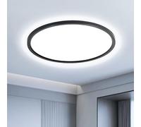EASY EAGLE Plafonnier LED Plafond 40cm Rond, 48W 6500K Blanc Froid Luminaires Intérieur, IP44 Luminaire Plafonnier Noir pour Salle de Bain Chambre Balcon Cuisine Salon Bureau