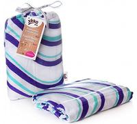 Easy enfants idées bmb12 0017 a Bambou Serviette à langer pour pucken, wickeln ou comme Tapis, Puck Chiffon bleu 120 x 120 cm