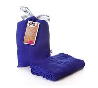 Easy enfants idées bmb12 TVAC80020 A Bambou Serviette à langer pour pucken, wickeln ou comme Tapis, Puck Chiffon bleu 120 x 120 cm