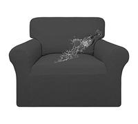 Easy-Going 100% Waterproof Chair Couch Cover, Dual Waterproof Sofa Cover, Stretch Jacquard Sofa Slipcover, Leakproof Furniture Protector for Kids, Pets, Dog and Cat (Chair, Dark Gray)