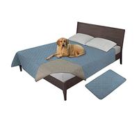 Easy-Going Housse 100 % imperméable pour lit de chien, couverture antidérapante pour animaux de compagnie, housse de canapé lavable, housse de canapé agréable (243,8 x 208,3 cm, bleu clair)
