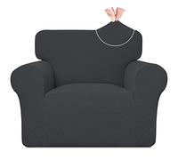 Easy-Going Housse de canapé en Jacquard Extensible pour Chaise, 1 Housse de canapé Douce, Lavable pour Enfants, Animaux domestiques (Chaise, Gris foncé)