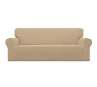 Easy-Going Housse de canapé Extensible - 1 pièce - Housse de Protection de Meubles avec élastique en Bas pour Enfants, Tissu Jacquard Polyester élasthanne, Petits Carreaux (canapé, Sable)