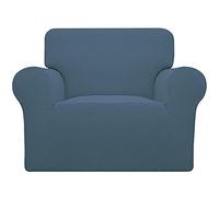 Easy-Going Housse de canapé Extensible - 1 pièce - Housse de Protection pour Meubles avec élastique en Bas pour Enfants, Tissu Jacquard Polyester élasthanne à Petits Carreaux (Chaise, Pierre Bleue)