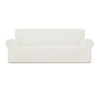 Easy-Going Housse de canapé Extensible surdimensionnée 1 pièce pour canapé - Doux avec élastique en Bas pour Enfants, Tissu Jacquard Polyester élasthanne, Petits Carreaux crème