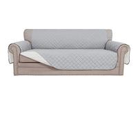 Easy-Going Housse de canapé réversible 4 Places résistante à l'eau avec bâtons de Mousse et Sangles élastiques de Protection des Meubles - pour Animaux de Compagnie, Chiens, Chats (Taille XXL, Gris