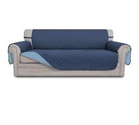 Easy-Going Housse de canapé réversible 4 Places résistante à l'eau avec bâtons de Mousse et Sangles élastiques de Protection des Meubles - pour Animaux de Compagnie, Chiens, Chats (Taille XXL, Bleu