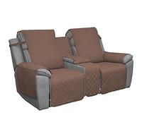 Easy-Going Housse de canapé réversible avec Console, pour Chaque siège avec Sangles élastiques, adaptée aux Enfants, aux Chiens, aux Animaux domestiques (2 Places, Marron/Beige)