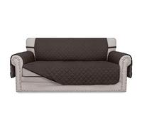 Easy-Going Housse de canapé réversible pour Causeuse à 2 Coussins avec Sangles élastiques - pour Animaux de Compagnie, Enfants, Chiens, Chats - Causeuse surdimensionnée - Chocolat/Chocolat