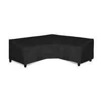 Easy-Going Housse de canapé sectionnel en Forme de V imperméable et résistante pour Meubles de Jardin avec Grille d'aération, 254 x 85 x 78,7 cm (L x P x H), Noir