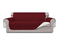 Easy-Going Housse de canapé surdimensionnée et réversible pour 3 Coussins, résistante à l'eau avec bâtons en Mousse pour Animaux domestiques (canapé surdimensionné, Rouge Noël/Ivoire)