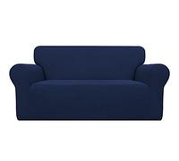 Easy-Going Housse de Causeuse Extensible 1 pièce pour canapé Doux avec élastique en Bas pour Enfants, Tissu Jacquard Polyester élasthanne à Petits Carreaux (Causeuse, Bleu Marine)