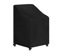 Easy-Going Housse de chaise de terrasse empilable, résistante aux UV et imperméable pour 4 à 6 chaises de salle à manger empilables (1 lot de 71 x 91 x 119 cm, noir)