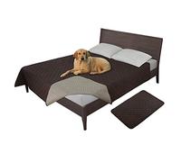 Easy-Going Housse de lit pour chien 100 % étanche lavable et antidérapante pour canapé et meubles - Housse de protection réutilisable pour incontinence - Pour animaux de compagnie - Pour enfants - Chien et chat - Chocolat - 218,4 x 208,3 cm