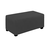 Easy-Going Housse de Pouf Extensible et Pliable pour Tabouret de Rangement - Housse de Protection rectangulaire Souple avec Fond élastique (ottomane L, Gris foncé)