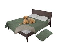 Easy-Going Housse de protection 100 % étanche pour lit de chien ou chat - Antidérapante, lavable et réutilisable - Pour incontinence - Pour animaux de compagnie - 300 x 200 cm - Vert grisâtre