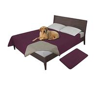 Easy-Going Housse de protection 100 % imperméable pour lit de chien - Antidérapante, lavable et réutilisable - Pour animaux de compagnie, enfants, chiens, chats - 132 x 203 cm - Bordeaux