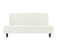 Easy-Going Housse de Protection de futon Extensible sans accoudoirs avec élastique en Bas pour Enfants, Tissu Jacquard Doux à Petits Carreaux (Taille L, crème)