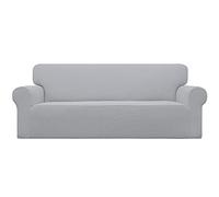 Easy-Going Housse de Protection Extensible 1 pièce pour canapé, Souple avec élastique en Bas, pour Enfants, en Tissu Jacquard Polyester-élasthanne, à Petits Carreaux, surdimensionnée, Gris argenté