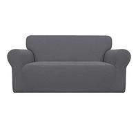 Easy-Going Housse de Protection Extensible 1 pièce pour Causeuse, Souple avec élastique en Bas, idéale pour Les Enfants, en Tissu Jacquard Polyester-élasthanne, à Petits Carreaux, Gris