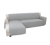 Easy-Going Housse pour canapé en Forme de L et Sofa sectionnel - Housse de Protection réversible pour Meubles - pour Animaux de Compagnie, Chien, Chat et Enfant (Taille XL, Gris Clair/Gris Clair)
