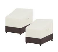 Easy-Going Lot de 2 housses de chaise d'extérieur résistantes aux UV - Bicolores imperméables avec ourlet réfléchissant - 84,9 x 101,6 x 91,4 cm (l x P x H) - Beige/marron