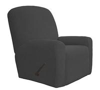 Easy-Going Lot de 4 Housses de canapé Extensibles surdimensionnées pour canapé inclinable avec élastique en Polyester élasthanne, Tissu Jacquard à Petits Carreaux Gris foncé