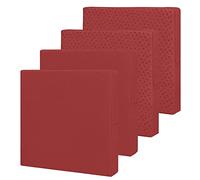 Easy-Going Lot de 4 Housses de Coussin de Rechange imperméables et antidérapantes avec Fermeture éclair pour Patio et extérieur, 50,8 x 45,7 x 10,2 cm, Rouge