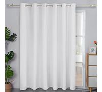 Easy-Going Rideau Aspect Lin uni 100% occultant à Isolation Thermique pour Porte coulissante, Chambre à Coucher, Salon, 254 x 213 cm (1 Rideau, Blanc)