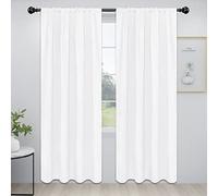 Easy-Going Rideaux de fenêtre occultants avec passe-tringle pour chambre à coucher et salon - Isolation thermique et réduction du bruit - 2 panneaux (106,7 x 213,4 cm, blanc)