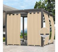 Easy-Going Rideaux d'extérieur imperméables, Coupe-Vent et résistants aux intempéries pour terrasse, cabane, Porche, pergola et tonnelle - Œillets sur Le Dessus et languettes - 1 Panneau, 137,2 x
