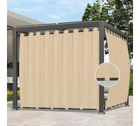 Easy-Going Rideaux d'extérieur imperméables, Coupe-Vent et résistants aux intempéries pour terrasse, cabane, Porche, pergola et tonnelle, 1 Panneau, 381 x 274,3 cm, Beige