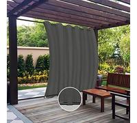 Easy-Going Rideaux d'extérieur imperméables, Coupe-Vent, résistants aux intempéries pour terrasse, cabane, Porche, pergola et tonnelle, Rideau à œillets et à Pattes en Bas, 1 Panneau, 279,4 x 213,4