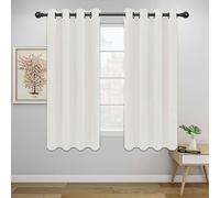 Easy-Going Rideaux occultants de Couleur Unie à Isolation Thermique avec œillets et réduction du Bruit pour Chambre à Coucher, Rideaux occultants pour Salon, 2 Panneaux (132,1 x 160 cm, Ivoire)