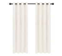 Easy-Going Rideaux occultants de Couleur Unie à Isolation Thermique avec œillets et réduction du Bruit pour Chambre à Coucher, Rideaux occultants pour Salon, 2 Panneaux (132,1 x 213,4 cm, Ivoire)
