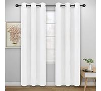 Easy-Going Rideaux occultants de Couleur Unie à Isolation Thermique avec œillets et réduction du Bruit pour Chambre à Coucher, Rideaux occultants pour Salon, 2 Panneaux (106,7 x 213,4 cm, Blanc)