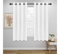 Easy-Going Rideaux occultants pour Chambre à Coucher, 2 Panneaux de Couleur Unie, à Isolation Thermique avec œillets et réduction du Bruit, Rideaux occultants pour Salon (132,1 x 160 cm, Blanc)