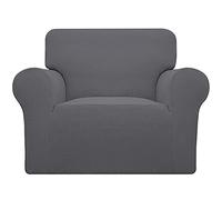 Easy-Going Stretch Oversized Chair Sofa Slipcover 1-Piece Couch Sofa Cover Furniture Protector Soft with Elastic Bottom for Kids Spandex Jacquard Fabric Small Checks Gray