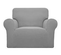 Easy-Going Stretch Oversized Chair Sofa Slipcover 1-Piece Couch Sofa Cover Furniture Protector Soft with Elastic Bottom for Kids Spandex Jacquard Fabric Small Checks Light Gray