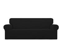 Easy-Going Stretch Oversized Sofa Slipcover 1-Piece Sofa Cover Furniture Protector Couch Soft with Elastic Bottom for Kids, Polyester Spandex Jacquard Fabric Small Checks Black