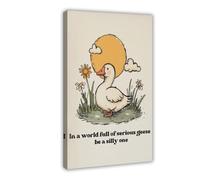Easy Goose Poster sur toile pour décoration de chambre à coucher, bureau, chambre, cadeau 50 x 75 cm