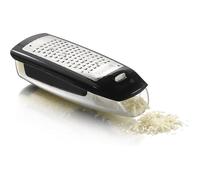 Easy Grater/Râpe de table dotée d un récipient/ble au lave-vaisselle/Argenté/Noir / 16,5 x 7 Avec réservoir