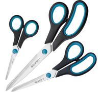 Easy Grip Ciseaux 3 Pièces NoirSet De 3 Ciseaux Universels Avec Poignée ConfortLame En Acier Inoxydable Extra-Tranchante & DurableCiseaux Pour Le Ménage & Le BureauN-90027 00