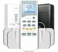 Easy@Home Appareil de Massage TENS Anti-douleur, Electrostimulateur Musculaire avec 4 Electrodes Electrostimulation pour Soulager les Douleurs de Dos, Jambes, Arthrose, Tendinite