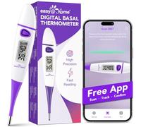 Easy@Home Termometro Basale: BBT per la Previsione della Fertilità con Richiamo della Memoria- Termometro Basale Digitale Accurato per Il Monitoraggio della Temperatura con l'App Premom